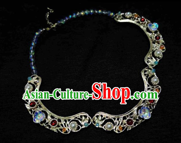 China Classical Necklet Traditional Ming Dynasty Gems Necklace Accessories