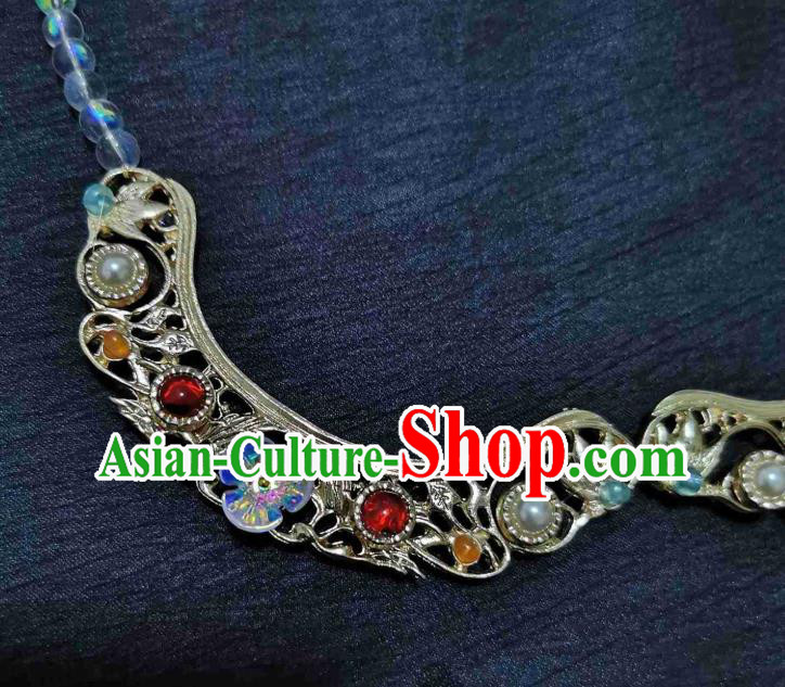China Classical Necklet Traditional Ming Dynasty Gems Necklace Accessories