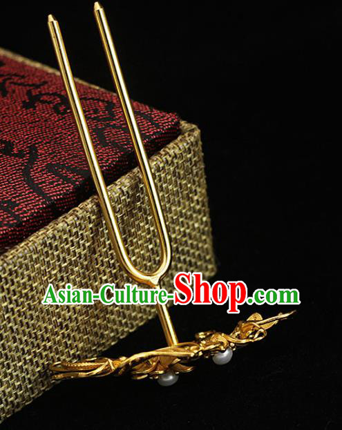 China Traditional Ming Dynasty Palace Lady Hair Stick Ancient Empress Golden Butterfly Hairpin