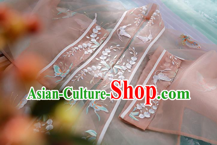 China Ancient Noble Lady Historical Clothing Traditional Song Dynasty Young Beauty Embroidered Costumes