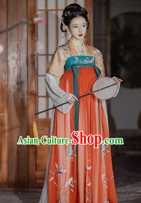 China Traditional Tang Dynasty Palace Lady Historical Costume Ancient Royal Princess Hanfu Clothing