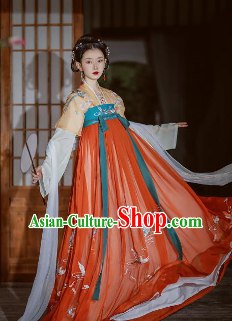 China Traditional Tang Dynasty Palace Lady Historical Costume Ancient Royal Princess Hanfu Clothing