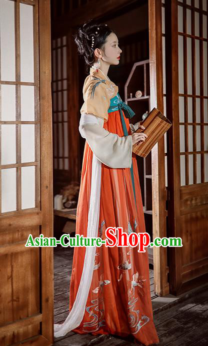 China Traditional Tang Dynasty Palace Lady Historical Costume Ancient Royal Princess Hanfu Clothing
