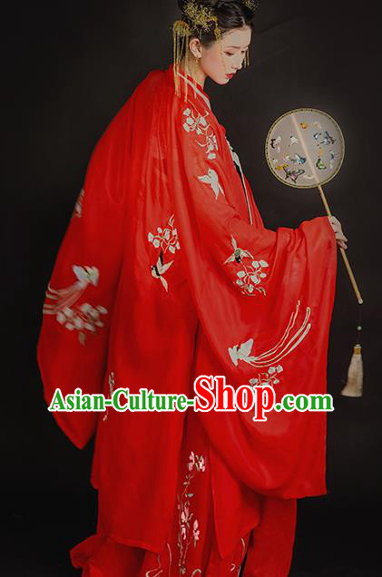 China Ancient Young Beauty Historical Clothing Traditional Tang Dynasty Wedding Costumes