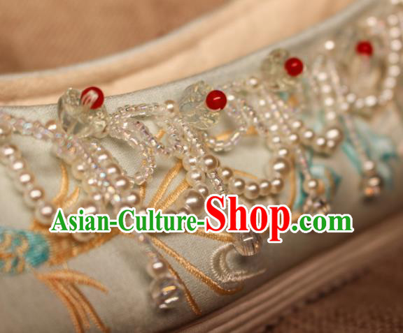 Chinese Embroidered Shoes Handmade Satin Shoes Traditional Ming Dynasty Princess Shoes