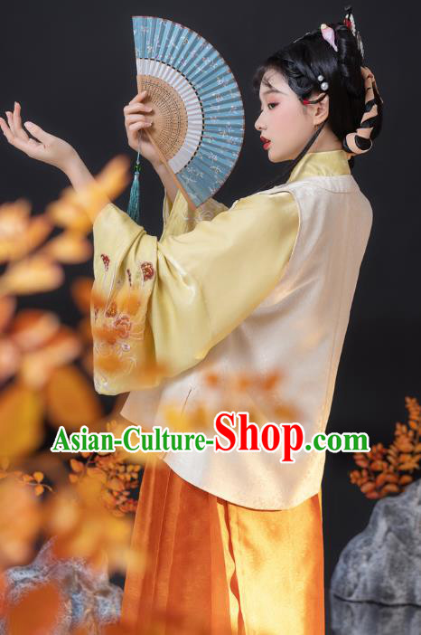 Ancient China Ming Dynasty Historical Costumes Traditional Embroidered Hanfu Dress Noble Female Clothing