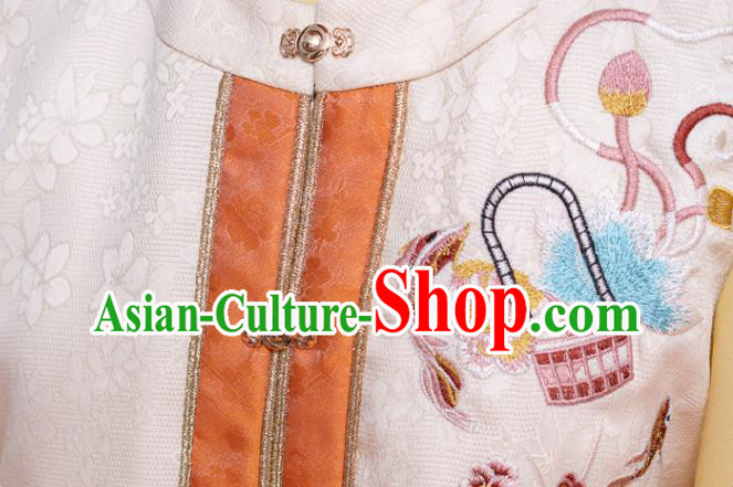 Ancient China Ming Dynasty Historical Costumes Traditional Embroidered Hanfu Dress Noble Female Clothing