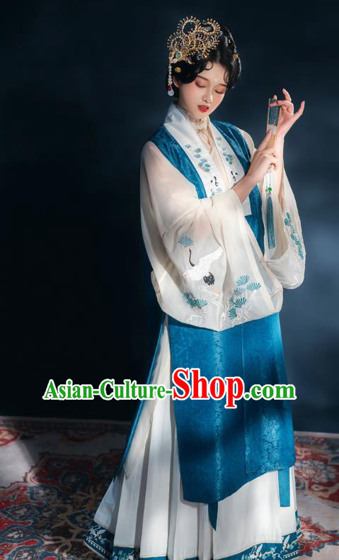China Traditional Embroidered Hanfu Dress Court Concubine Clothing Ancient Ming Dynasty Historical Costumes