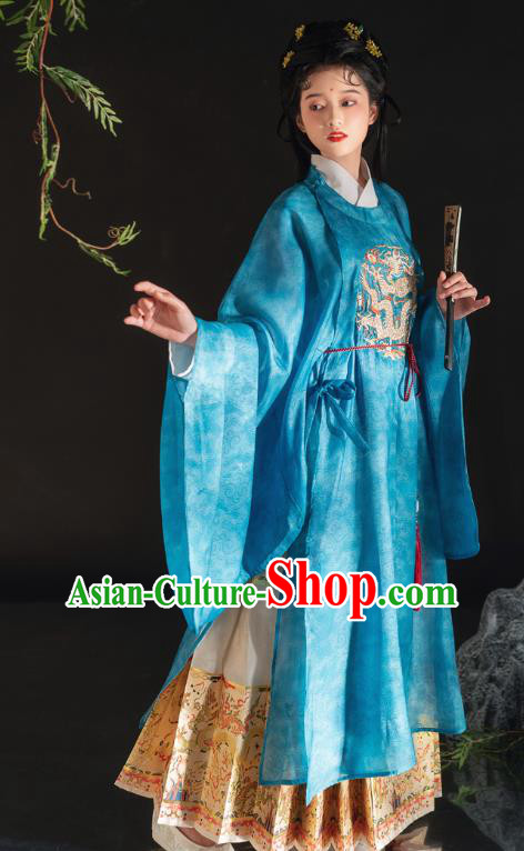China Ancient Ming Dynasty Court Maid Historical Costumes Traditional Embroidered Hanfu Dress Clothing