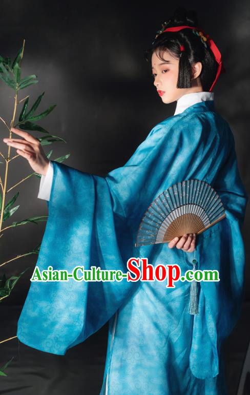China Ancient Ming Dynasty Court Maid Historical Costumes Traditional Embroidered Hanfu Dress Clothing