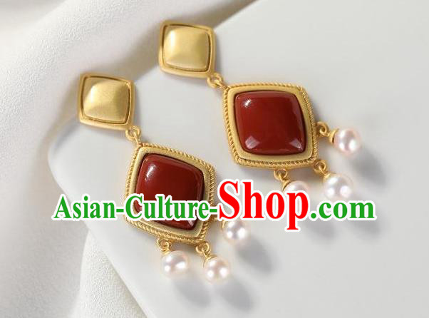 China National Enamel Earrings Traditional Cheongsam Ear Accessories