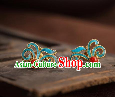 China National Orchids Earrings Traditional Qing Dynasty Empress Ear Accessories