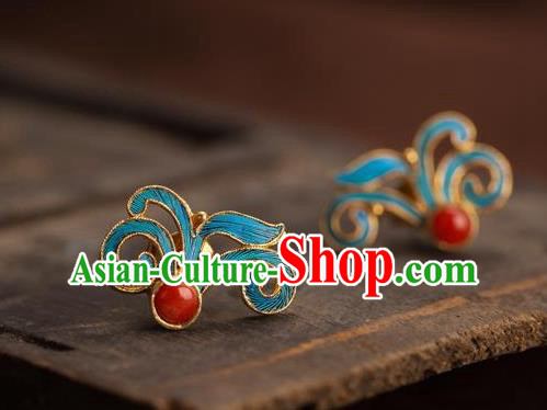 China National Orchids Earrings Traditional Qing Dynasty Empress Ear Accessories