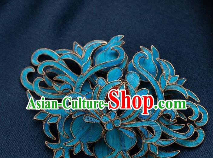 China Ancient Empress Ruby Jewelry Accessories Traditional Qing Dynasty Court Cloisonne Brooch