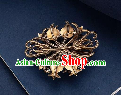 China Ancient Empress Ruby Jewelry Accessories Traditional Qing Dynasty Court Cloisonne Brooch