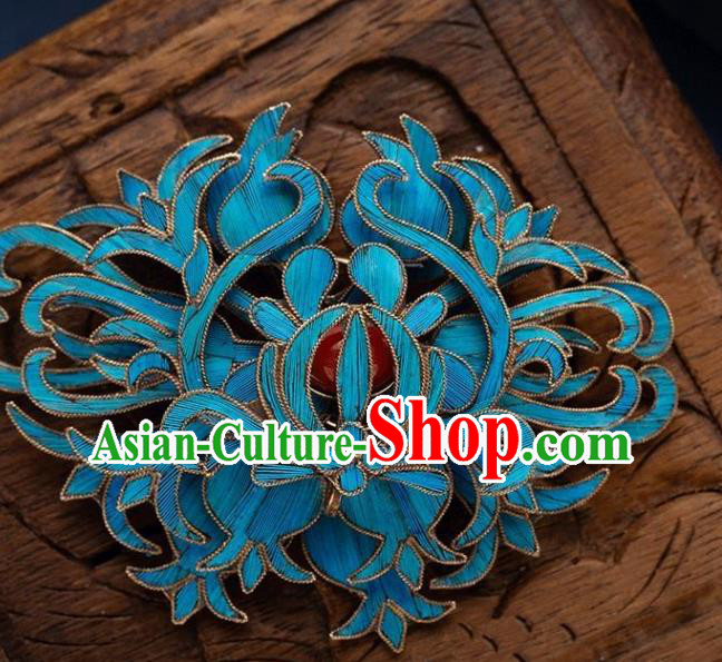 China Ancient Empress Ruby Jewelry Accessories Traditional Qing Dynasty Court Cloisonne Brooch
