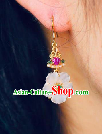 China Traditional Cheongsam Amethyst Ear Accessories National Wedding Plum Blossom Earrings