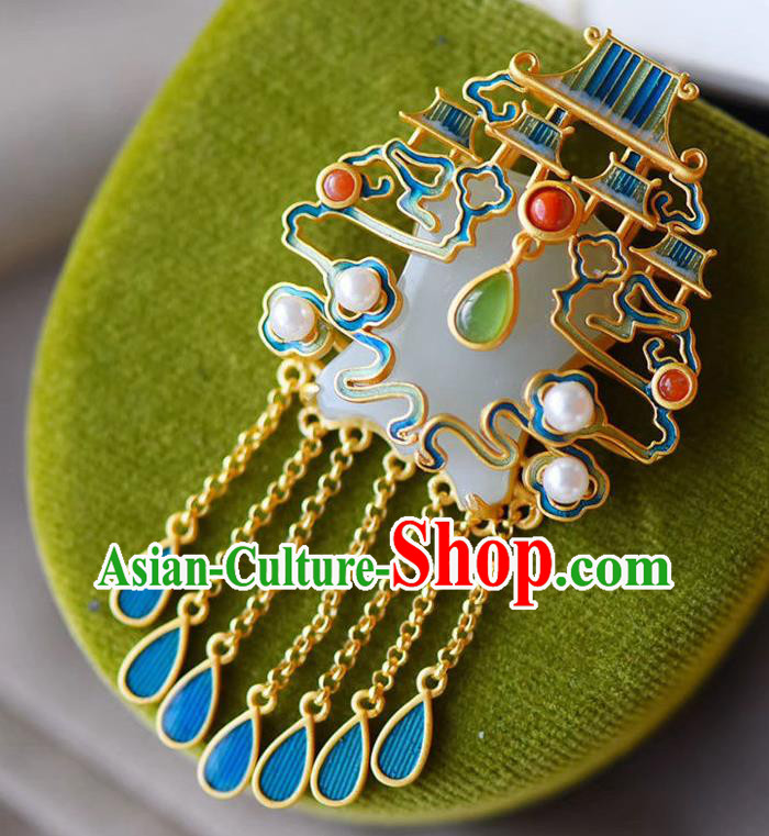 China Handmade Heavenly Southern Gate Necklace Pendant Accessories Traditional Jade Necklet Jewelry