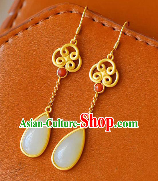 China Traditional Ear Jewelry Accessories National Cheongsam Jade Earrings