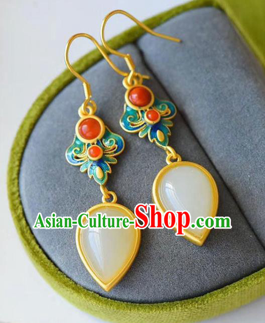 China Traditional Cloisonne Ear Jewelry Accessories National Cheongsam Earrings