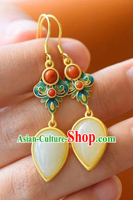 China Traditional Cloisonne Ear Jewelry Accessories National Cheongsam Earrings