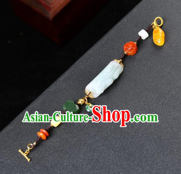 China Handmade Jade Carving Bracelet Accessories Traditional National Bangle Jewelry