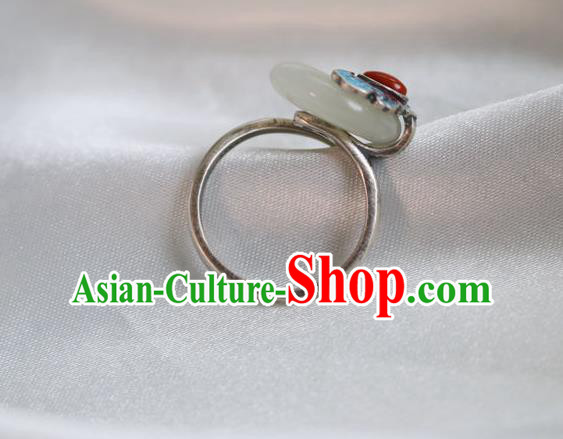 Chinese Classical Blueing Bat Circlet Handmade Jewelry Accessories National Jade Ring