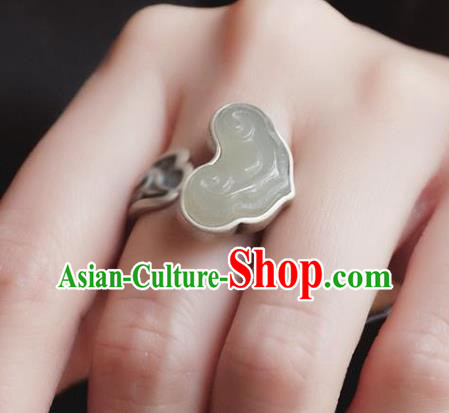 Chinese National Jade Cloud Ring Handmade Jewelry Accessories Classical Silver Circlet