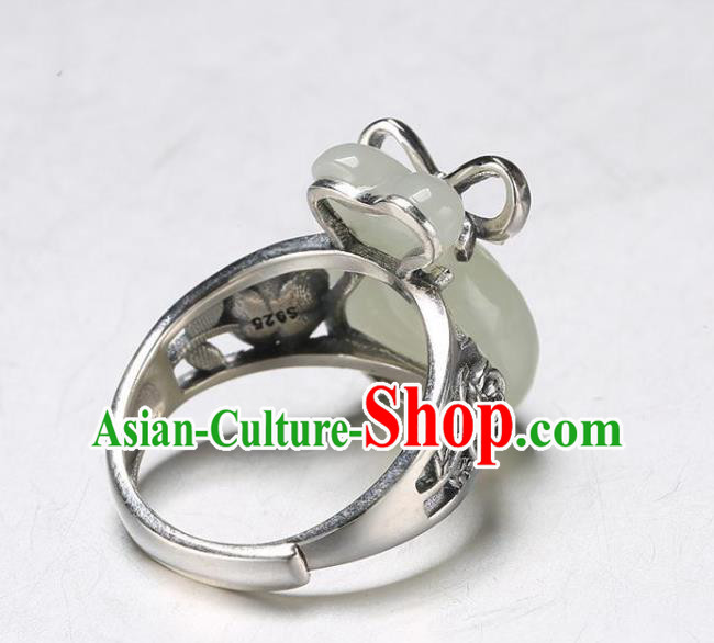 Chinese National Jade Lucky Bag Ring Handmade Jewelry Accessories Classical Circlet