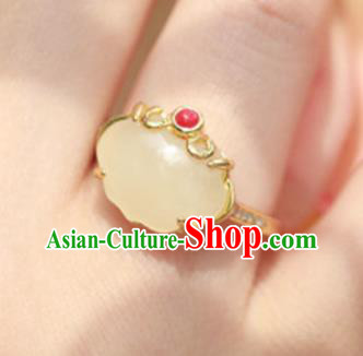 Chinese National Golden Ring Handmade Jewelry Accessories Classical Jade Peach Circlet