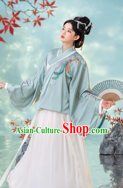 China Ancient Court Beauty Embroidered Hanfu Clothing Traditional Ming Dynasty Historical Costumes