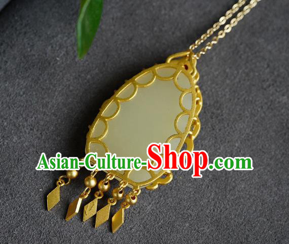 China Handmade Enamel Necklet Pendant Accessories Traditional Cheongsam Jade Necklace Jewelry