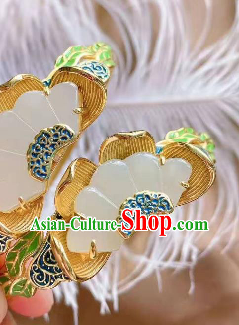 China Handmade Cloisonne Jade Bracelet Accessories Traditional National Golden Bangle Jewelry