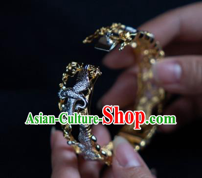 China Handmade Silver Cranes Bracelet Accessories Traditional National Bangle Jewelry