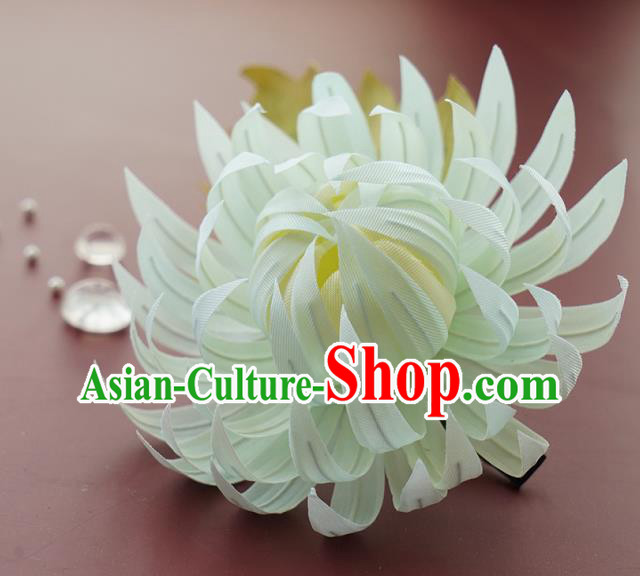 China Traditional Silk Chrysanthemum Hair Stick Handmade Hair Accessories Song Dynasty Hairpin
