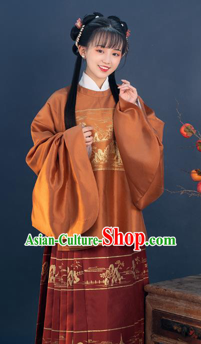 Ancient China Noble Lady Hanfu Clothing Traditional Ming Dynasty Palace Beauty Historical Costumes for Women