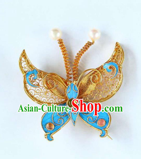Chinese National Gems Jewelry Traditional Handmade Butterfly Brooch Accessories