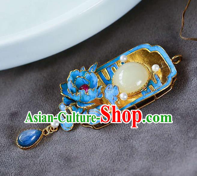 Chinese Classical Sapphire Necklace Handmade Jewelry Accessories National Jade Necklet Pendant