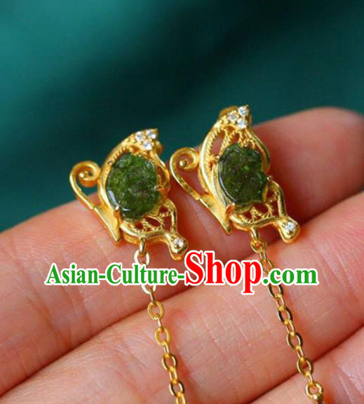 Handmade China Pearls Eardrop Accessories Traditional Jade Jewelry National Cheongsam Earrings