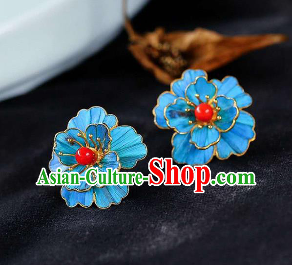 Handmade China Eardrop Accessories Gem Jewelry Traditional Cheongsam Flower Earrings