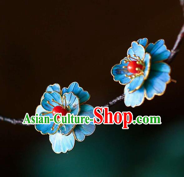 Handmade China Eardrop Accessories Gem Jewelry Traditional Cheongsam Flower Earrings