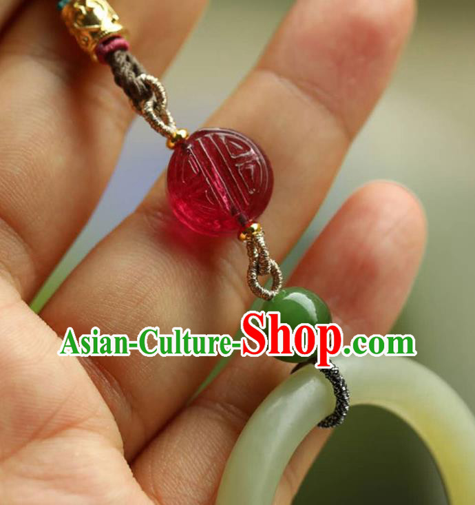 Chinese Classical Tassel Waist Accessories Handmade National Belt Jade Pendant