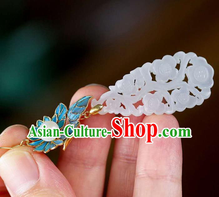Handmade China National Jade Jewelry Cheongsam Pearl Earrings Traditional Eardrop Accessories
