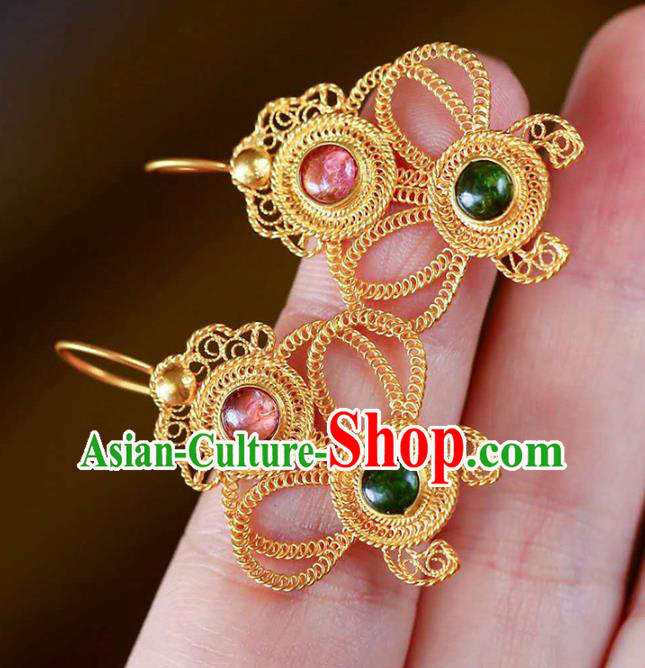 Handmade China Cheongsam Earrings Traditional Ming Dynasty Palace Eardrop Accessories National Jewelry