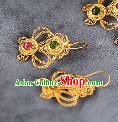 Handmade China Cheongsam Earrings Traditional Ming Dynasty Palace Eardrop Accessories National Jewelry