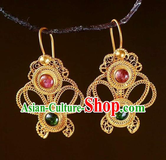 Handmade China Cheongsam Earrings Traditional Ming Dynasty Palace Eardrop Accessories National Jewelry