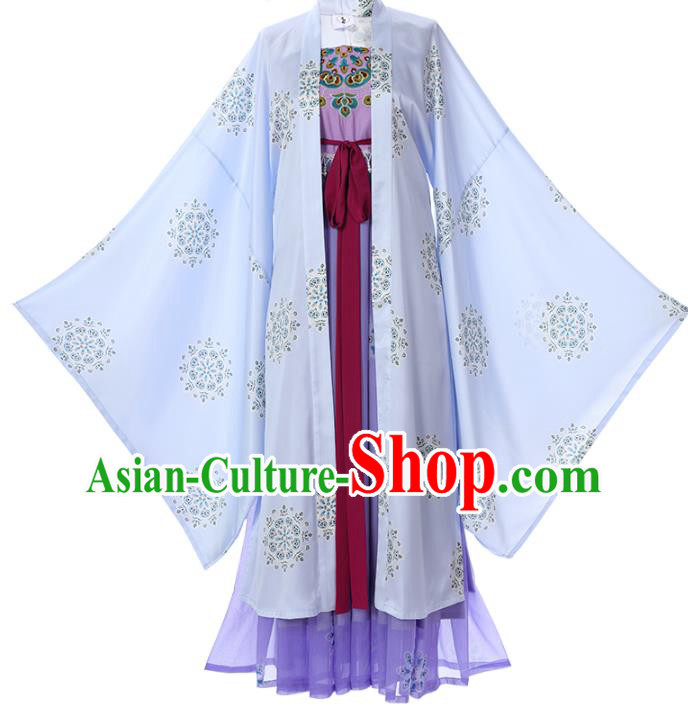 Traditional China Tang Dynasty Court Lady Historical Costumes Ancient Young Beauty Hanfu Dress