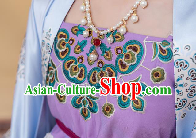 Traditional China Tang Dynasty Court Lady Historical Costumes Ancient Young Beauty Hanfu Dress