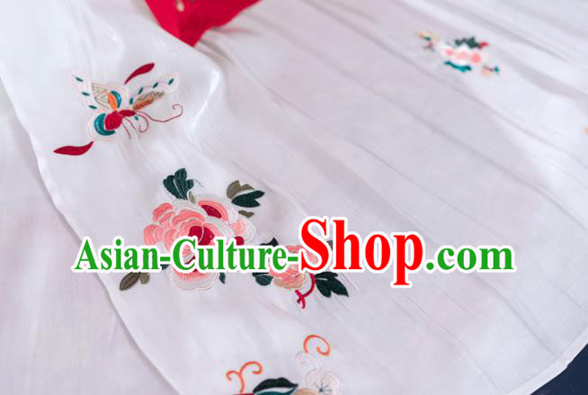 China Traditional Ming Dynasty Historical Costumes Ancient Noble Woman Embroidered Hanfu Clothing