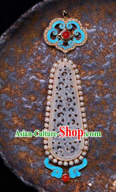 Handmade China Cheongsam Pearls Eardrop Accessories Traditional Jade Jewelry National Earrings
